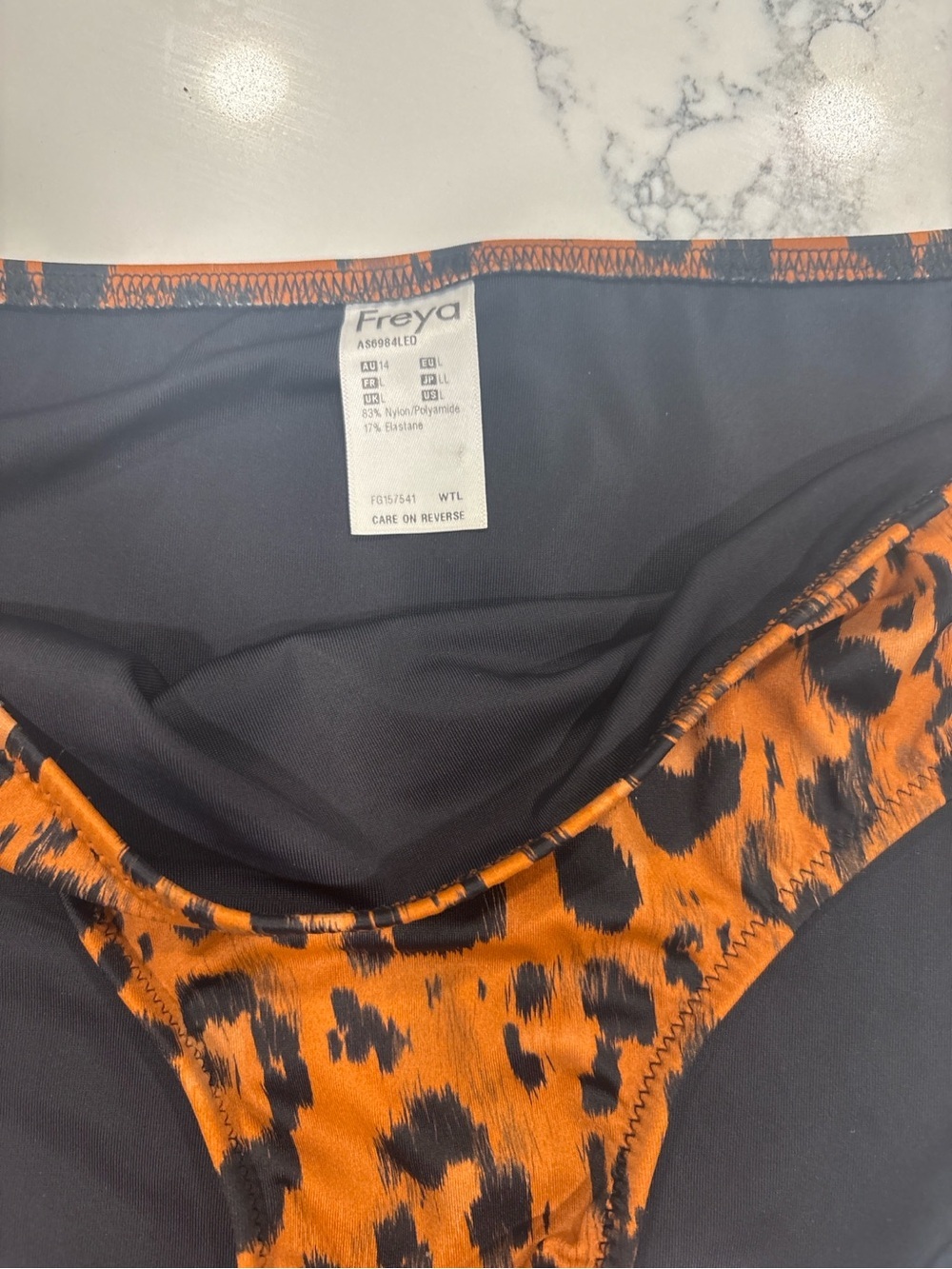 Freya Wildcat Leopard print Underwire Bandeau Bikini Set Fuller Bust 34G/L - Picture 3 of 4